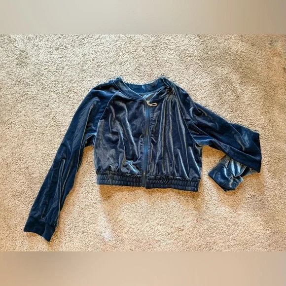 Brand New SHEIN Navy Velour Lounge Set - SZ L - Picture 2 of 5